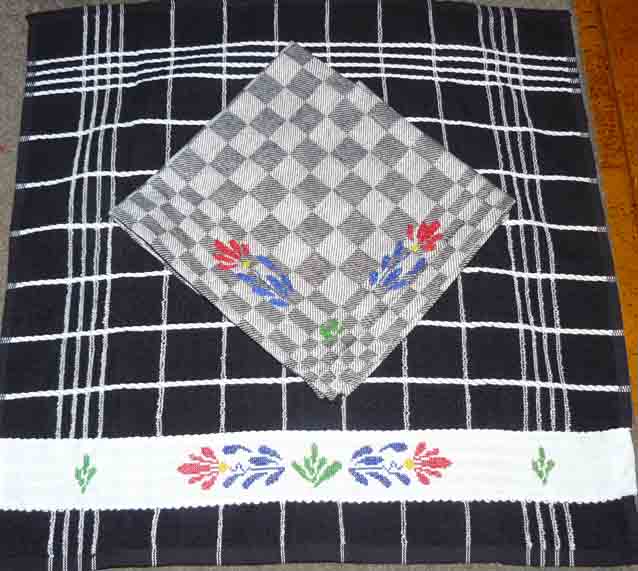 keukenhanddoek + theedoek boerenbont zwart